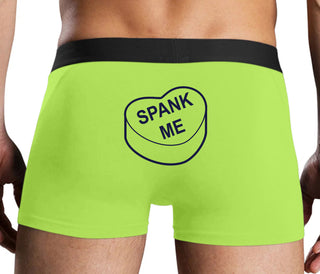 Valentines Day Candy - Spank Me - Neon Yellow Boxer Brief