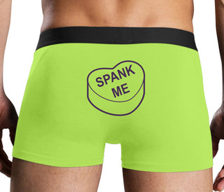 Valentines Day Candy - Spank Me - Neon Yellow Boxer Brief