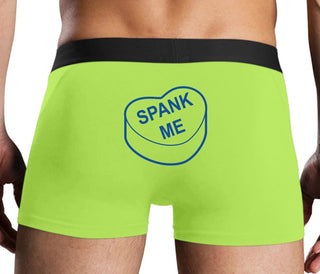 Valentines Day Candy - Spank Me - Neon Yellow Boxer Brief