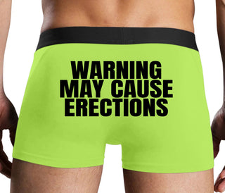 Warning May Cause Erections - Neon Yellow Boxer Brief