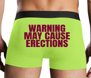 Warning May Cause Erections - Neon Yellow Boxer Brief