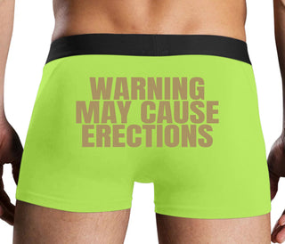 Warning May Cause Erections - Neon Yellow Boxer Brief