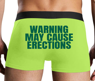 Warning May Cause Erections - Neon Yellow Boxer Brief