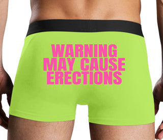 Warning May Cause Erections - Neon Yellow Boxer Brief