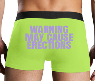 Warning May Cause Erections - Neon Yellow Boxer Brief