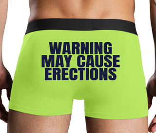 Warning May Cause Erections - Neon Yellow Boxer Brief