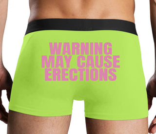 Warning May Cause Erections - Neon Yellow Boxer Brief