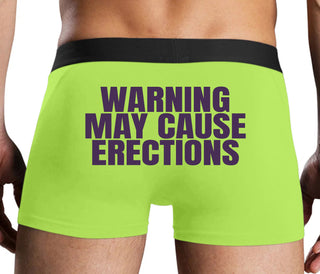 Warning May Cause Erections - Neon Yellow Boxer Brief