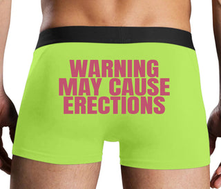 Warning May Cause Erections - Neon Yellow Boxer Brief