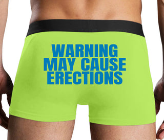 Warning May Cause Erections - Neon Yellow Boxer Brief