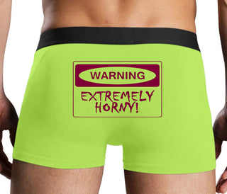 Warning Extremely Horny - Neon Yellow Boxer Brief
