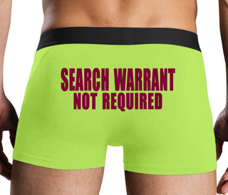 Search Warrant Not Required - Neon Yellow Boxer Brief