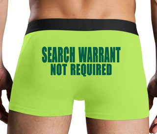 Search Warrant Not Required - Neon Yellow Boxer Brief