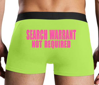 Search Warrant Not Required - Neon Yellow Boxer Brief