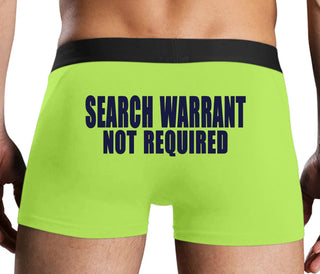 Search Warrant Not Required - Neon Yellow Boxer Brief