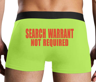 Search Warrant Not Required - Neon Yellow Boxer Brief