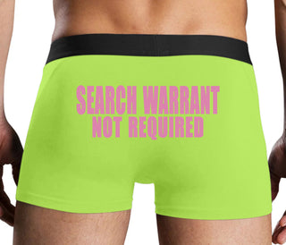 Search Warrant Not Required - Neon Yellow Boxer Brief