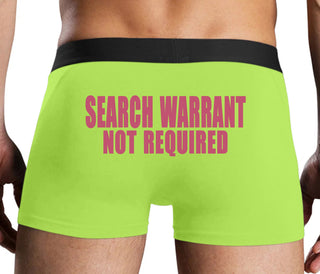 Search Warrant Not Required - Neon Yellow Boxer Brief