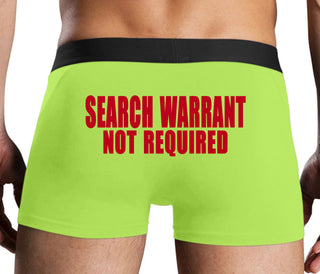 Search Warrant Not Required - Neon Yellow Boxer Brief