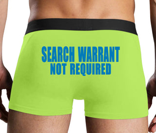 Search Warrant Not Required - Neon Yellow Boxer Brief