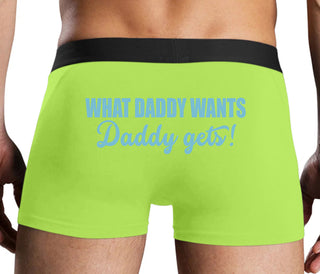 What Daddy Wants Daddy Gets - Neon Yellow Boxer Brief