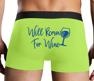 Will Remove For Wine - Neon Yellow Boxer Brief