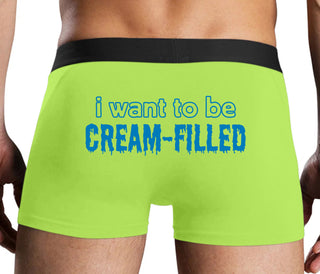 I Want To Be Cream Filled - Neon Yellow Boxer Brief