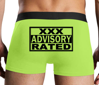 XXX Rated  Advisory Warning - Neon Yellow Boxer Brief