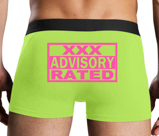 XXX Rated  Advisory Warning - Neon Yellow Boxer Brief
