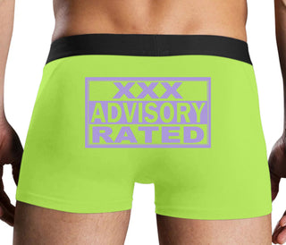 XXX Rated  Advisory Warning - Neon Yellow Boxer Brief