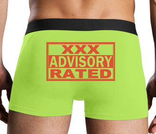 XXX Rated  Advisory Warning - Neon Yellow Boxer Brief