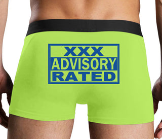 XXX Rated  Advisory Warning - Neon Yellow Boxer Brief