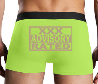 XXX Rated  Advisory Warning - Neon Yellow Boxer Brief