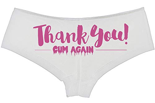 Knaughty Knickers Thank You Cum Again Sexy Flirty Cumslut Slutty White Boyshort
