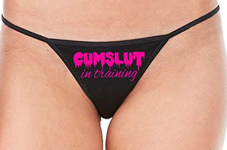 Cumslut in Training - Black String Thong