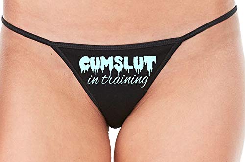 Cumslut in Training - Black String Side Thong Underwear