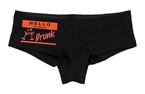Knaughty Knickers Women's Hello My Name Is Drunk Fun Booty Hot Sexy Boyshort