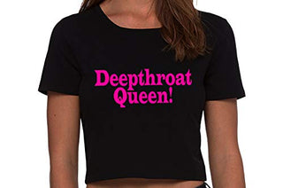 Deepthroat Queen - Black Crop Top