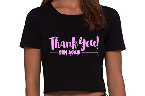 Knaughty Knickers Thank You Cum Again Sexy Flirty Cumslut Black Cropped Tank Top