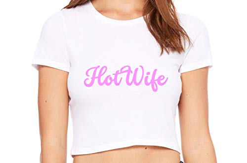 Knaughty Knickers HotWife Life Shared Lifestyle Hot Wife White Crop Tank Top