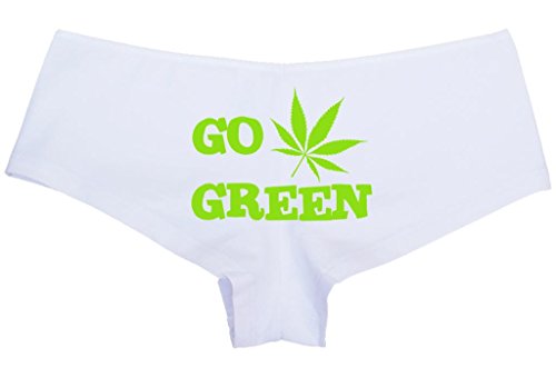 Knaughty Knickers Women's Go Green Pot Leaf Weed Hot Sexy Boyshort