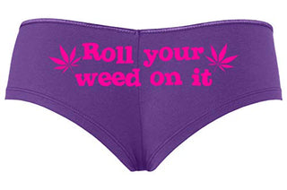 Roll You Weed on It - Purple Boyshort