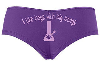 I Like Boys With Big Bongs - Purple Boyshort
