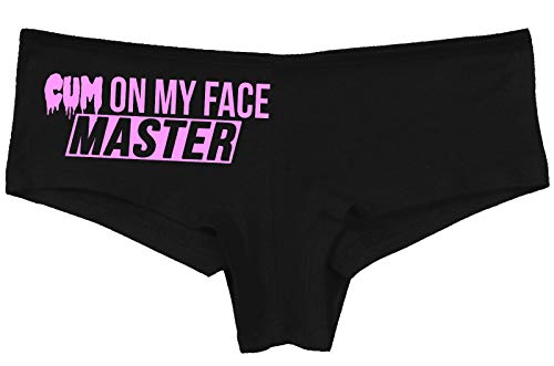 Knaughty Knickers Cum On My Face Master Cumslut Cumplay Black Boyshort Underwear
