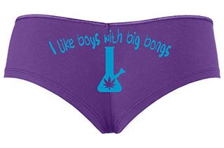 I Like Boys With Big Bongs - Purple Boyshort