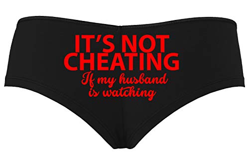 Knaughty Knickers Its Not Cheating If My Husband Watches Black Boyshort Panties