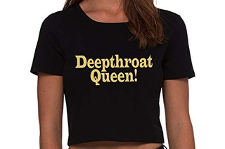 Deepthroat Queen - Black Crop Top
