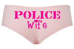 Knaughty Knickers Police Wife Sheriff LEO Thin Blue Line Cute Sexy Pink Boyshort