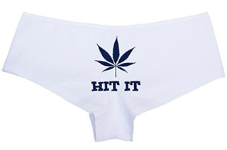Hit It Pot Leaf - White Boyshort
