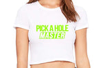 Knaughty Knickers Pick A Hole Master Mouth Ass Pussy Slut White Crop Tank Top